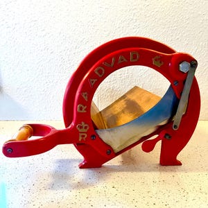 Raadvad Denmark, Red large / long board model bread slicer/ cook book rack, Danish vintage design