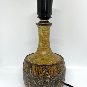 Jette Helleroe Denmark, own workshop ceramic table lamp, Danish vintage design