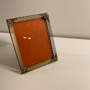 Danish Antique picture Frame 27 x 21 cm, beautiful intricate Brass frame with Convex glass, Danish antique wall decoration