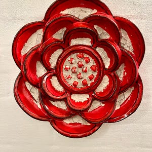 Berit Ternell UE ceramic wall plaque MINT condition, VERY rare Upsala Ekeby Flower plaque, vintage Swedish ceramic design