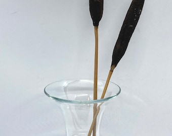 Tamara Aladin "'Carmen" Riihimäen Lasi, clear glass candlestick / vase, Vintage Finnish design