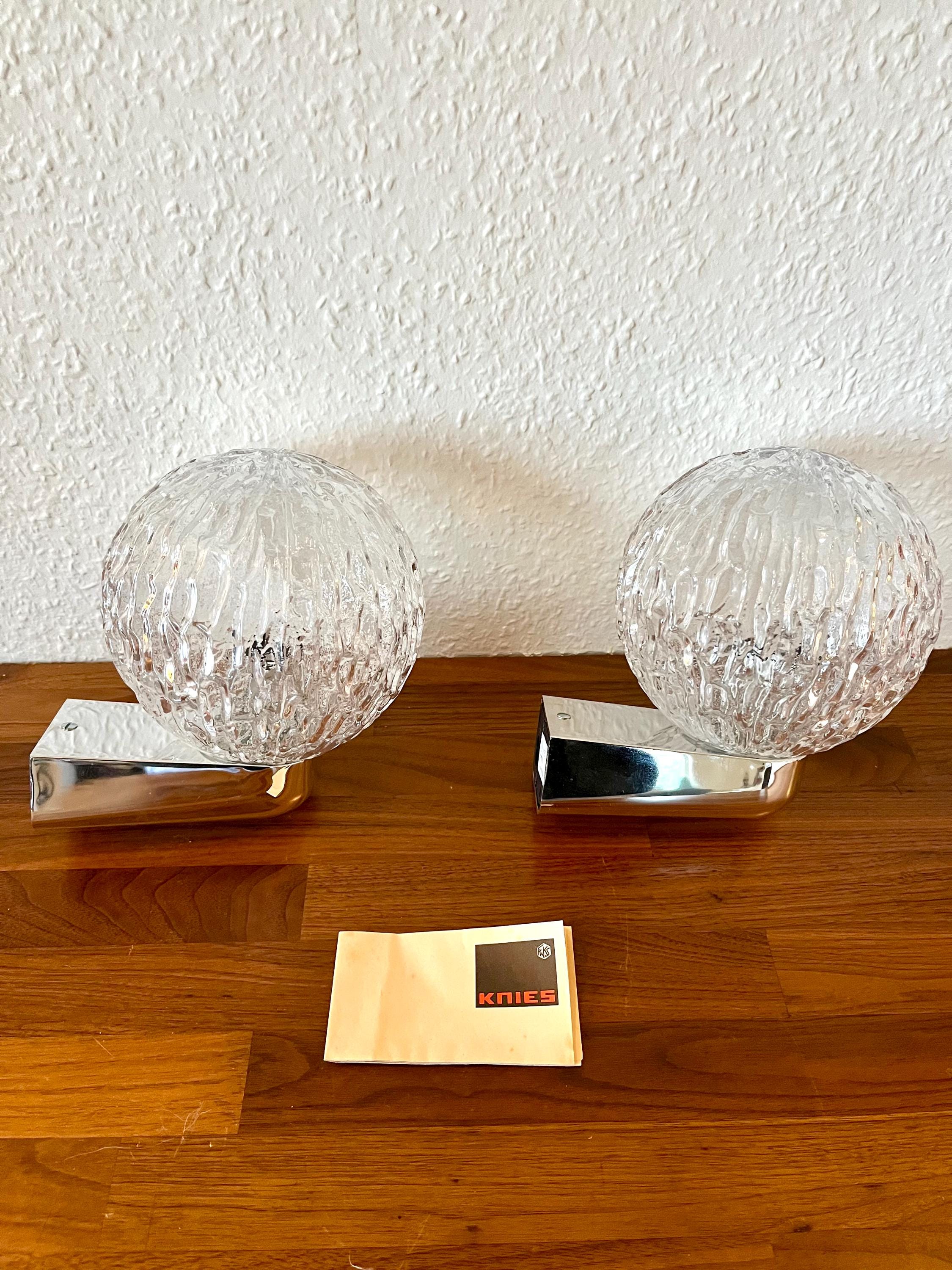 Vintage Bathroom Lights, Very Rare KNIES Germany 1960s Space Age