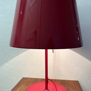Ikea vintage metal lamp "Kulla", LARGE mint condition vary rare saturated Red minimalist design table lamp, vintage Swedish design