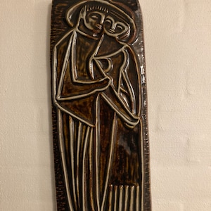Marianne Starck XL Extremely RARE ceramic wall plate, Michael Andersen ceramics midcentury Danish