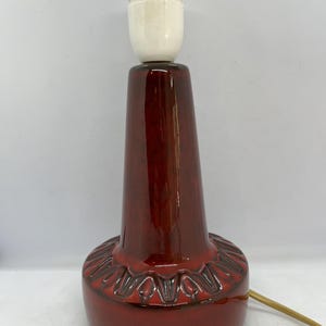 Soholm ceramic table lamp, very rare Soholm early work, Beautiful red glaze, designed and signed by Einar Johansen, midcentury Danish design