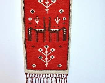 Vintage Scandinavian Kelim tapestry, MINT large woven Wool wall decor, 1970s Scandinavian design