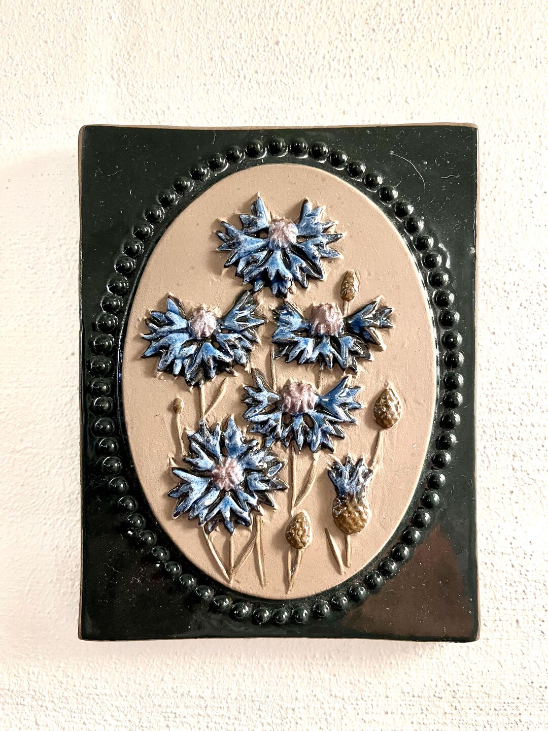 JIE Gantofta Sweden, MINT 17 X 13 Cm Ceramic Plaque With Beautiful