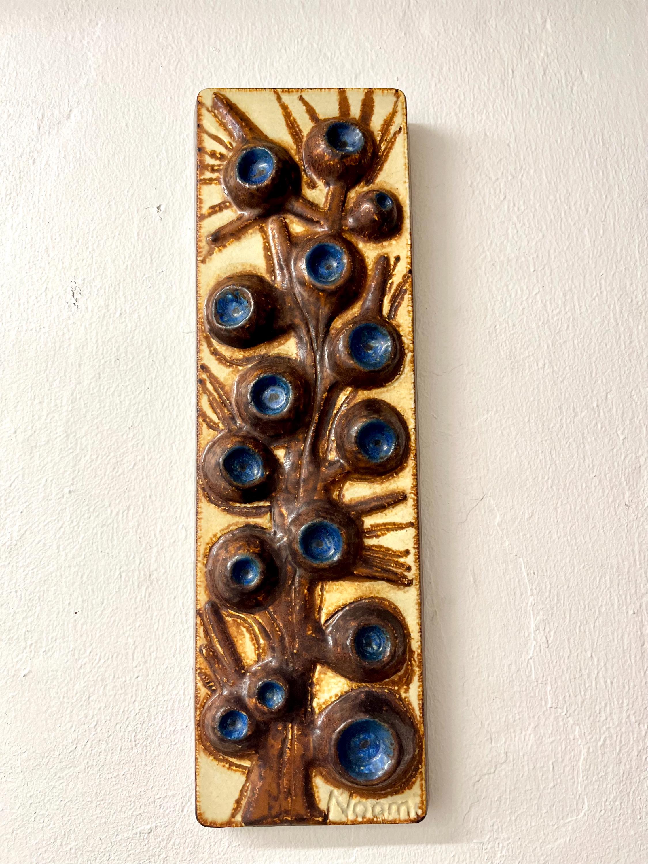 soholm ノオミ・バックハウゼン陶版 Soholm Ceramic Wall Plate, Rare Large Ceramic Wall Plate Signed
