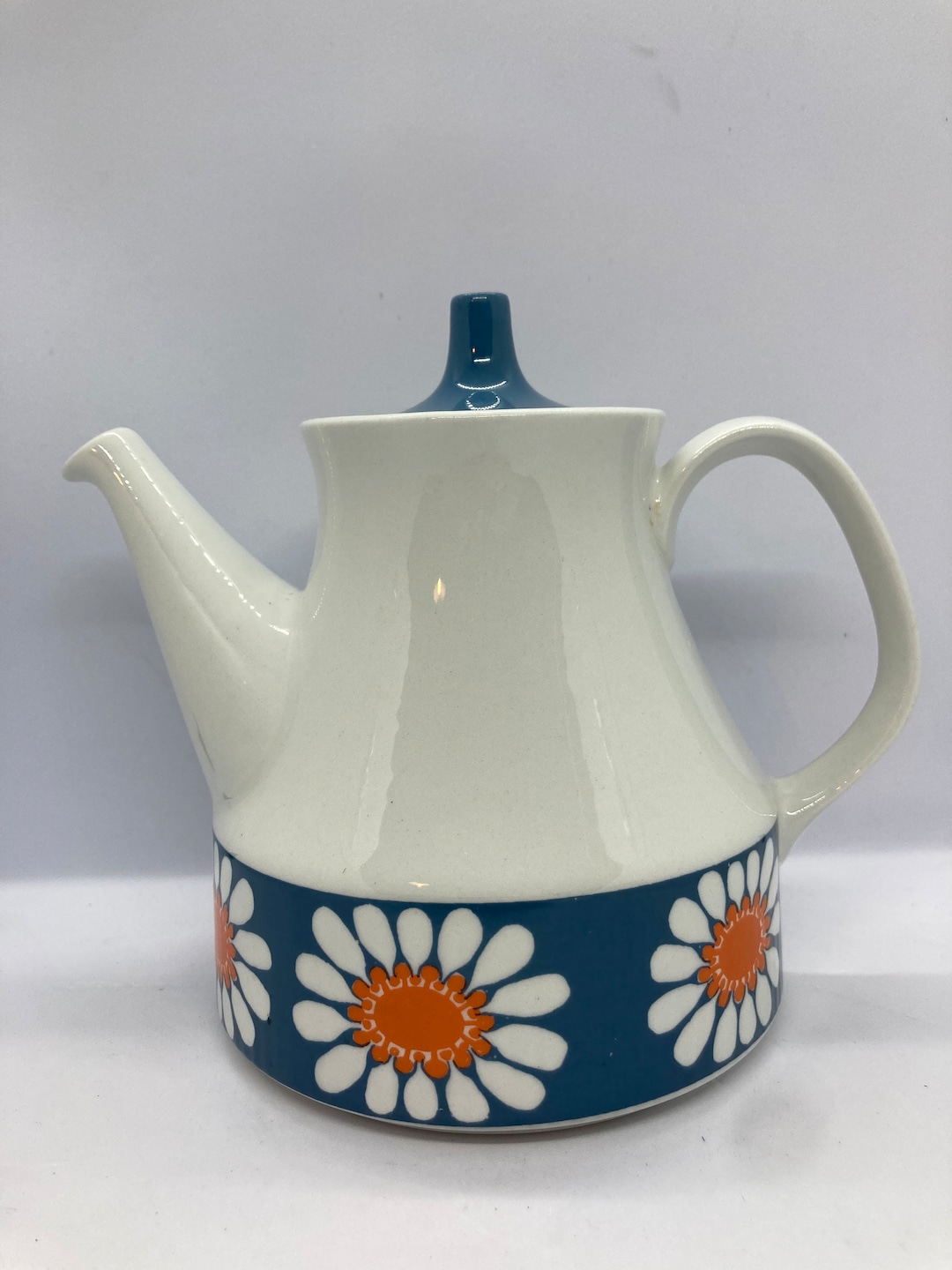 Figgjo Flint Daisy MINT Teapot, Turi Gramstad Oliver Vintage Norwegian Design Etsy