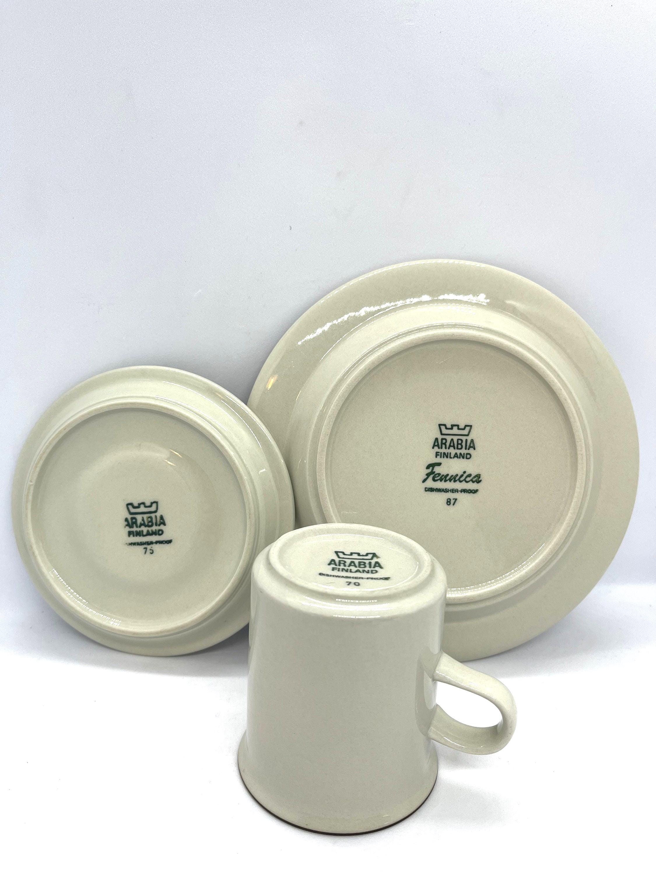 Arabia Fennica Coffee Cup Trio Sets, Stoneware Series Designed by