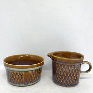 Soholm Granit Cream and Sugar set, Golden Brown set in mint condition, designed by Maria Philippi for Soholm, vintage danish Stoneware