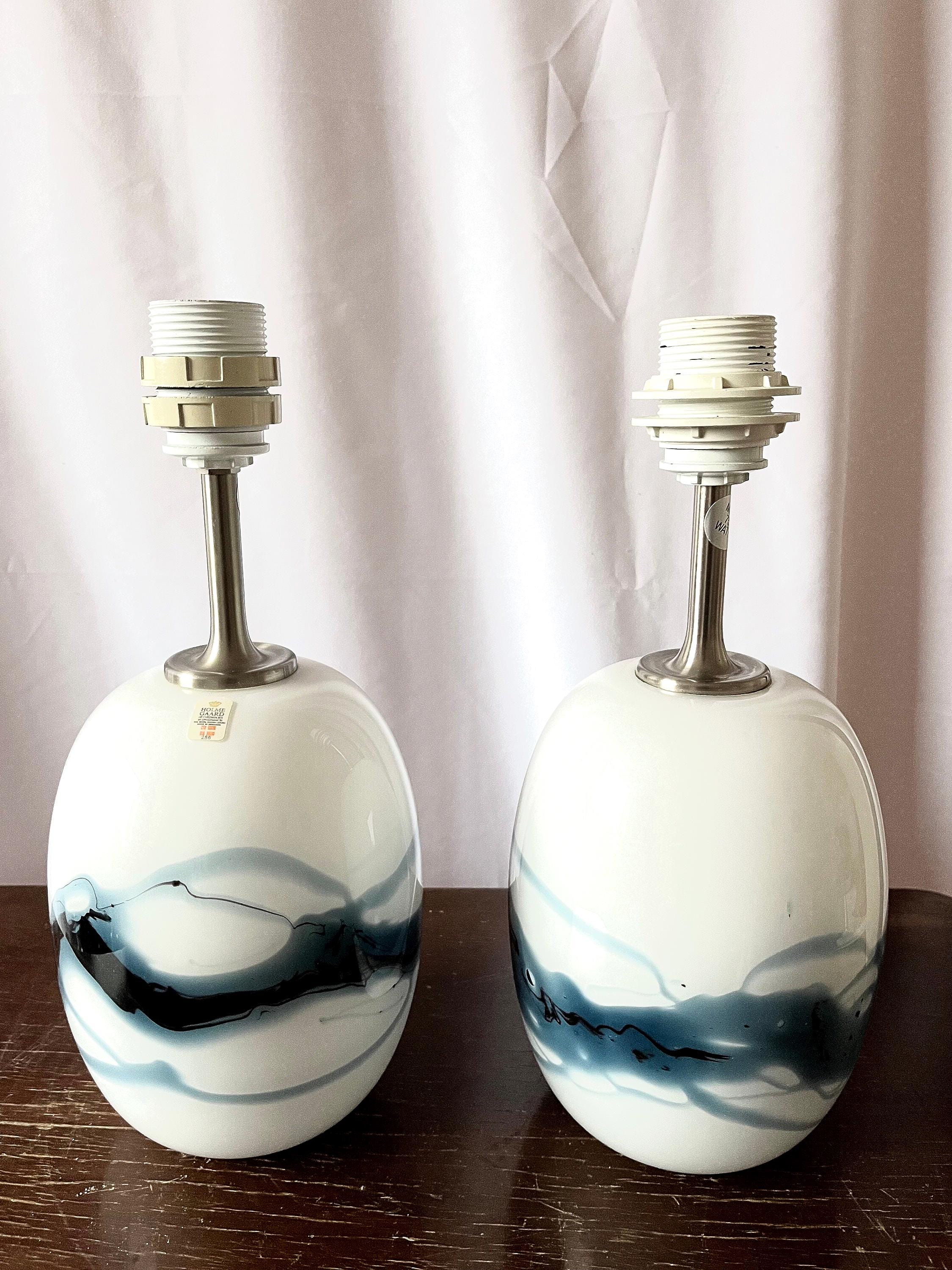 Holmegaard Sakura Blue、MINT、楕円形のテーブルランプ2個セット