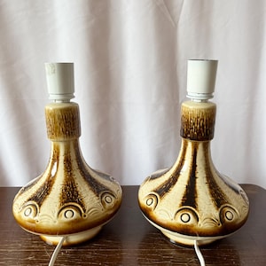 Soholm ceramic table lamp, set of two mint condition handmade design lamp, midcentury Danish