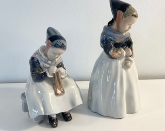 ロイヤル コペンハーゲン ヴィンテージ 服を繕う少女（「アマー