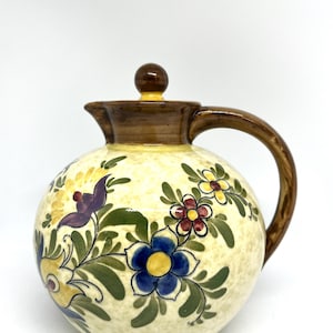 Villeroy and Boch antique jug with lid, RARE mint condition &quot;Styria&quot; series, hand painted antique collectible
