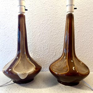 Soholm ceramic table lamps, MINT set of two very rare large table lamps, designed by Einar Johansen, midcentury Danish design