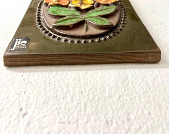 JIE Gantofta Sweden, MINT 16 X 12 Cm Ceramic Plaque With Beautiful