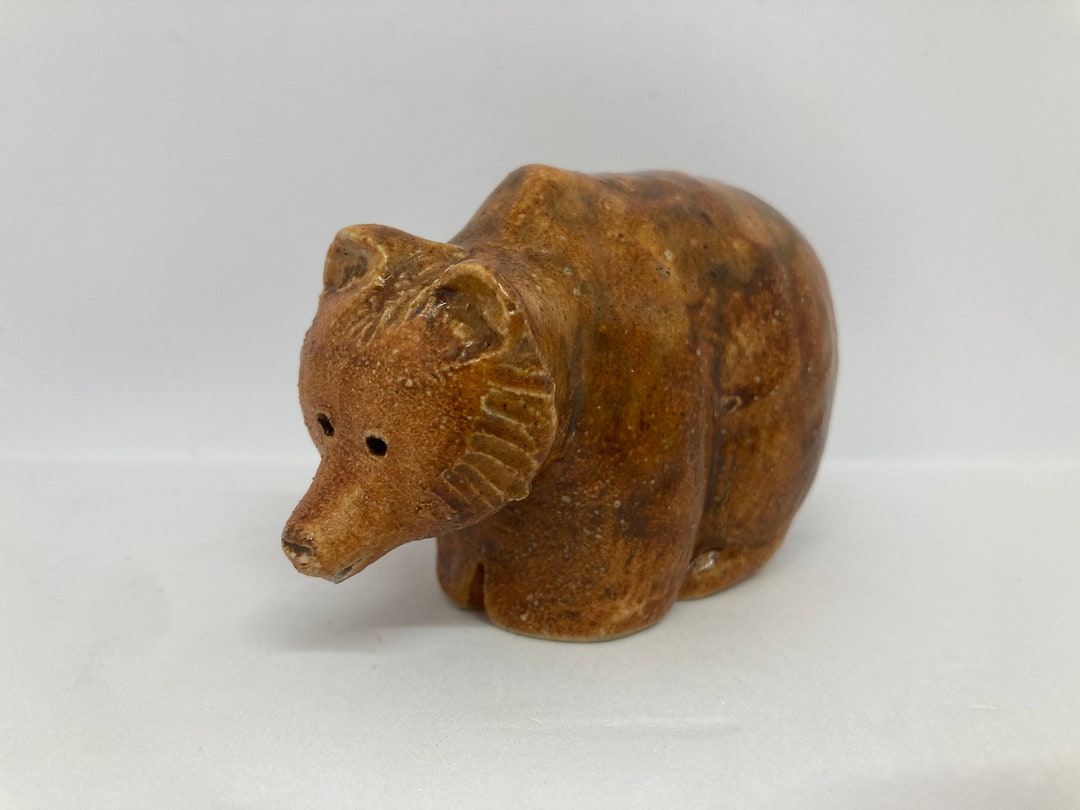 Ceramic Handmade Brown Bear Figurine Rutebo Stengods Leksand Etsy