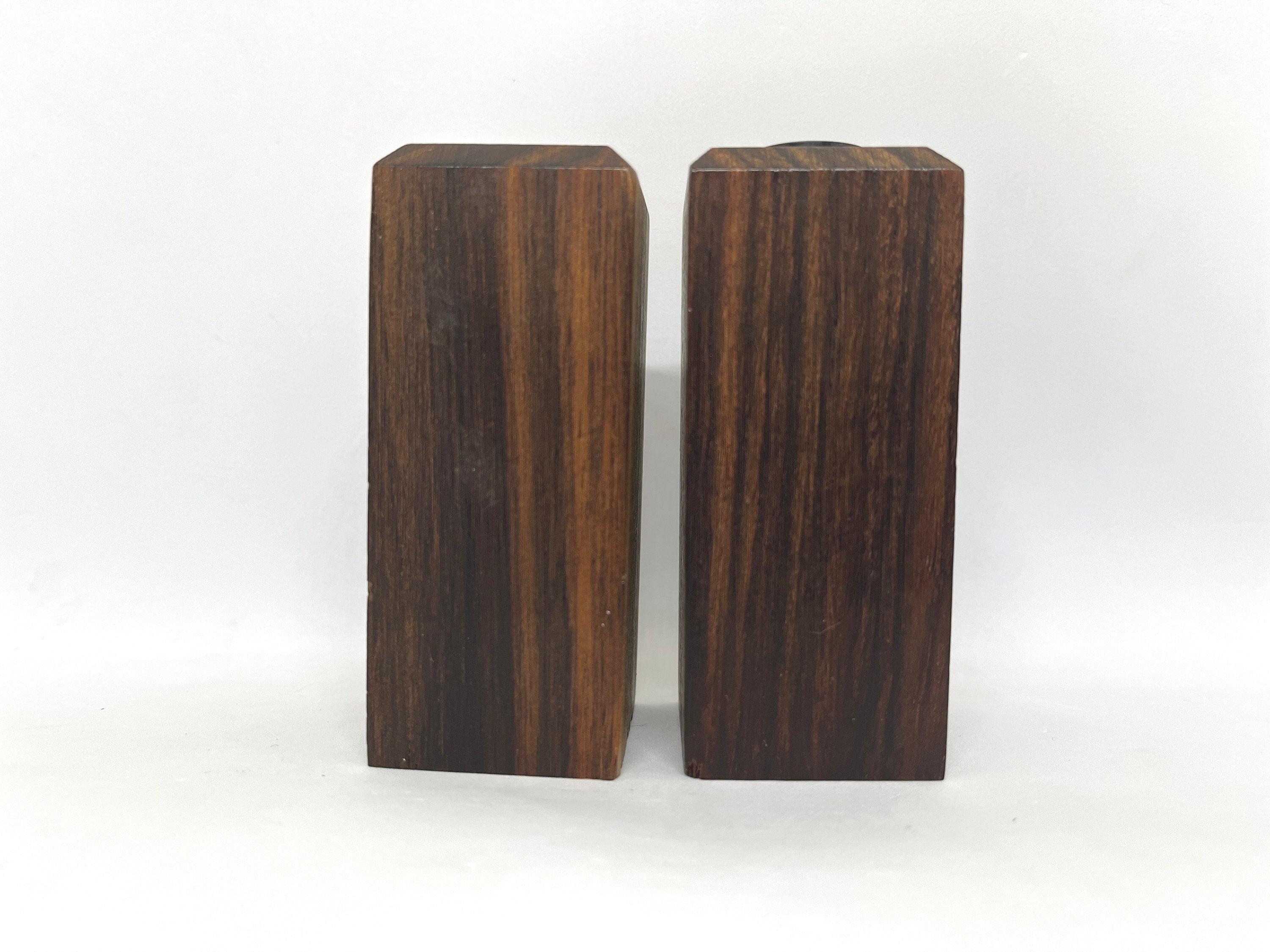 Rosewood Salt and Pepper Shakers, Square Rare 1960s Danish Design