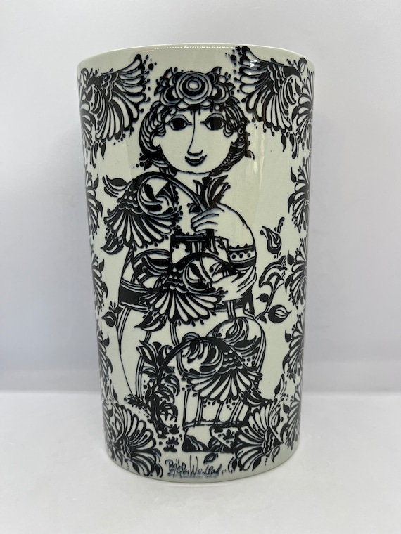 ビョンヴィンブラッド　破格！高さ44㎝の手書き特大ビンテージ少女花瓶 ビョンヴィンブラッド 破格！高さ44㎝の手書き特大ビンテージ