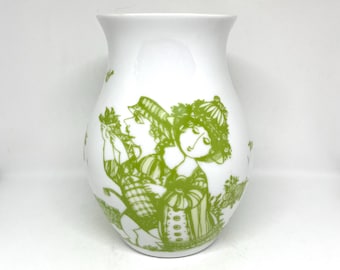 Bjorn Wiinblad vase,  Newer production "Rosegarden" vase, out of production, Danish iconic design