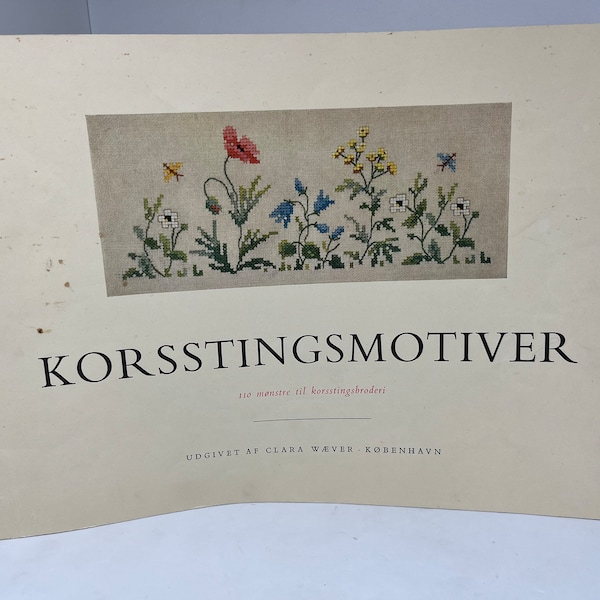 Dänische Kreuzstichmuster, "110 Muster für Kreuzstich" Clara Wver, Vintage dänische Handarbeitstradition
