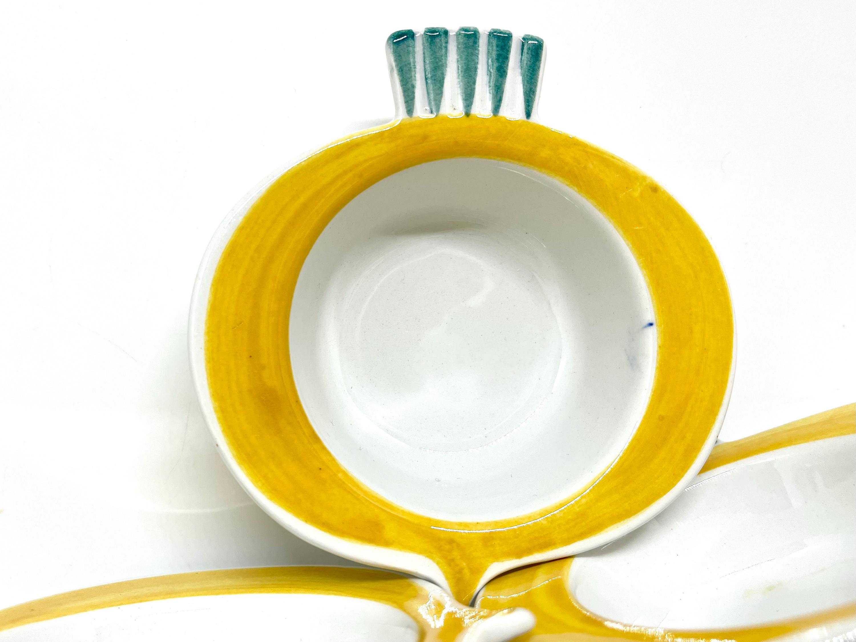 Rörstrand Picknick Bowls, Very Rare Radish Bowl Yellow and Blue