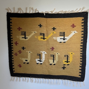 Vintage Scandinavian Kelim tapestry, amazing double woven Wool mint condition (probably Eva Nemeth for Ziola), 1970s Scandinavian design