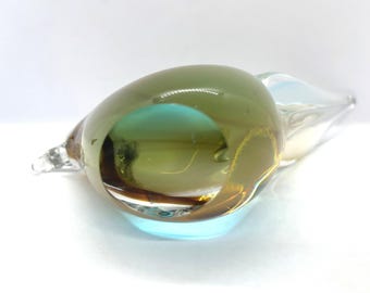 Swedish Crystal, Large Glass Bird, Handmade Vintage Art Glass