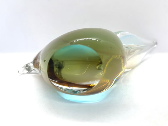 Swedish Crystal Glass Bird, Handmade Vintage Art Glass, Färe