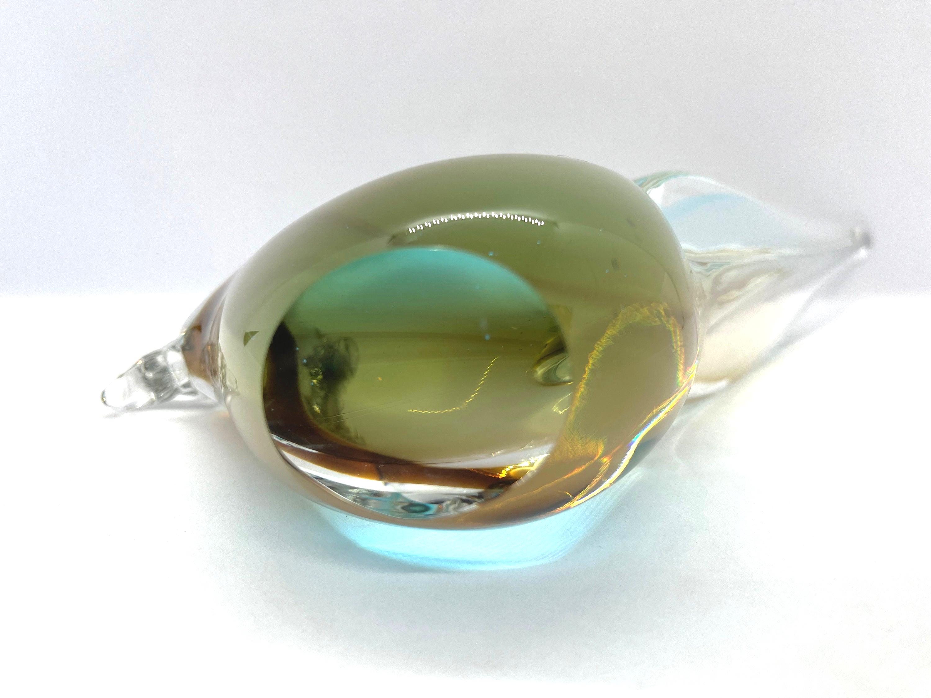 Swedish Crystal Glass Bird, Handmade Vintage Art Glass, Färe