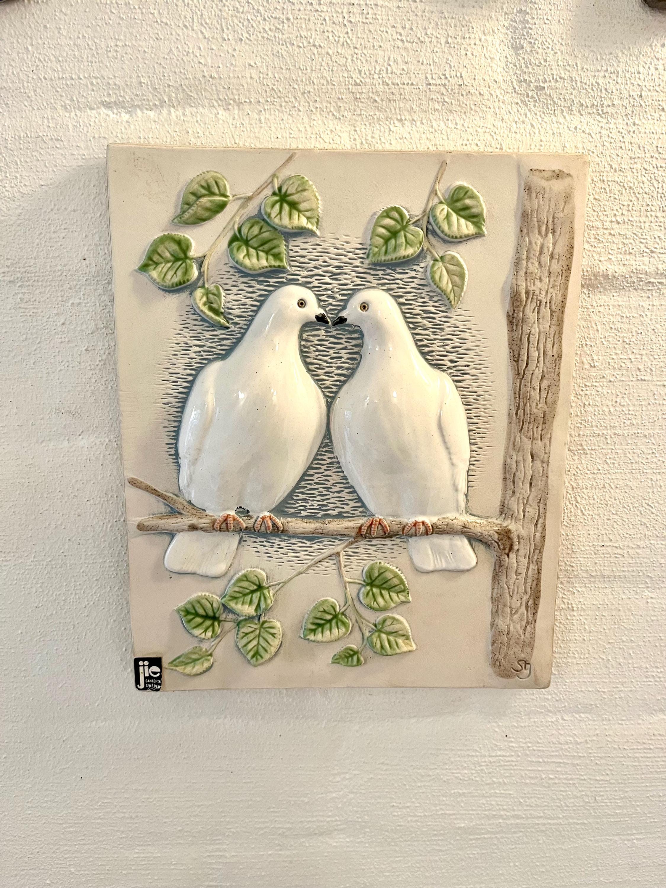 Jie gantofta SWEDEN製　陶器　人形　置物　オブジェ スウェーデン Jie Gantofta ジィ ガントフタ 陶器 人形 置物 花