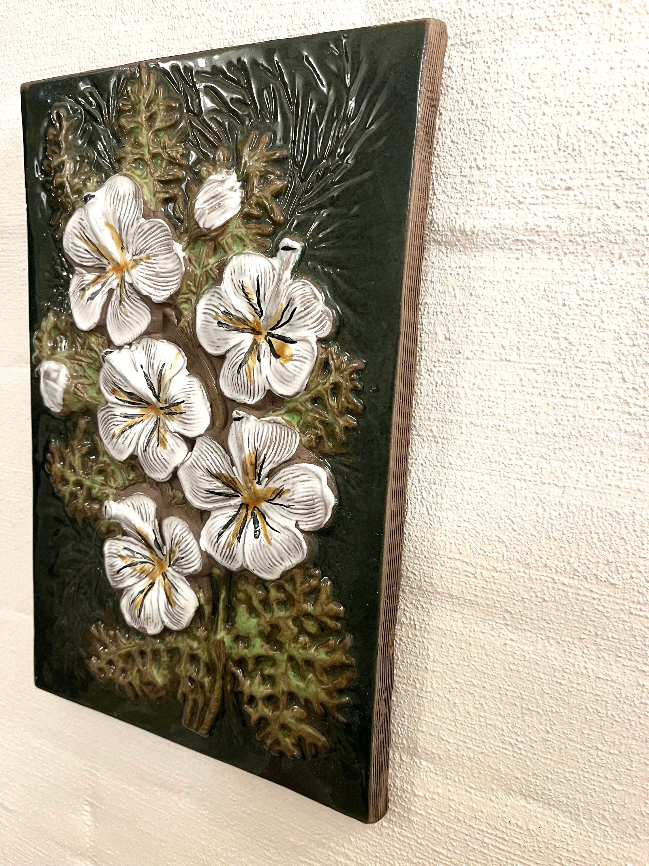 JIE Gantofta スウェーデン、MINT 29,5 x 19,5 cm 陶板、緑の釉薬の