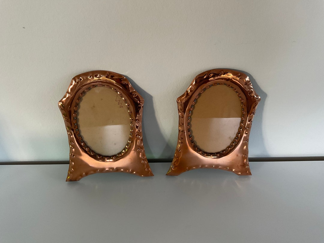 Antique Copper Art Nouveau Metal Photo Frames, Set of Two Identical ...