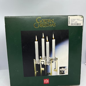 Holmegaard Golden Christmas Advent Crown, Brass and Glass for four candles / tea lights, vintage Danish Christmas design
