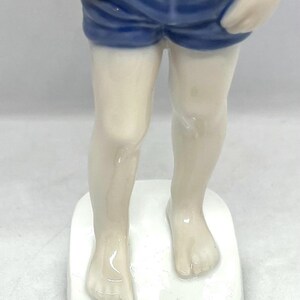 Bing and Grondahl, antique Danish Porcelain figurine, MINT condition Boy with Crab at his Foot, vintage Danish design image 6