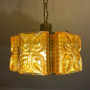 Danish chandelier, MINT Heavy glass and Brass unique ceiling lamp from some of the best that vintage Danish design has to offer