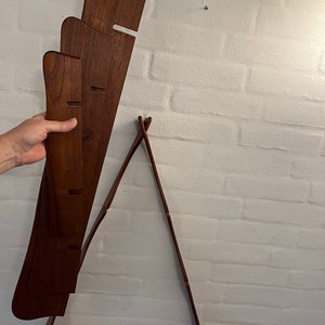 Danish Teak Triangular Amager Shelf, large model with three shelves, designed and made by Peder Moos, vintage Danish design image 8