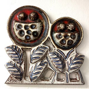 Soholm ceramic plaque, large very rare ceramic wall plate designed byNoomi Backhausen, Danish midcentury design