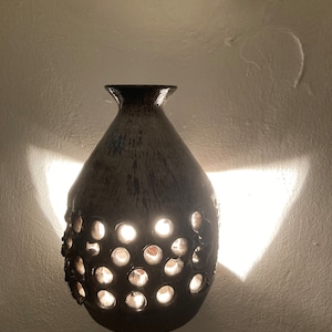 Løvemose Denmark ceramic wall lamp, signed Danish handmade ceramic wall light, Danish vintage design