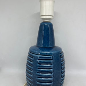 Soholm table lamp, rare Blue ceramic table lamp, early production designed by Einar Johansen, Søholm midcentury Danish design
