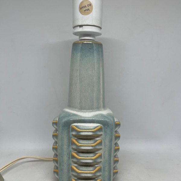 Soholm table lamp, MINT very rare Einar Johansen  ceramic lamp, light blue glaze, midcentury Danish design