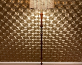 Dänische Teak und Messing Teleskop Stehlampe, MidCentury Skandinavien, original vintage 1960er Jahre dänisches Design