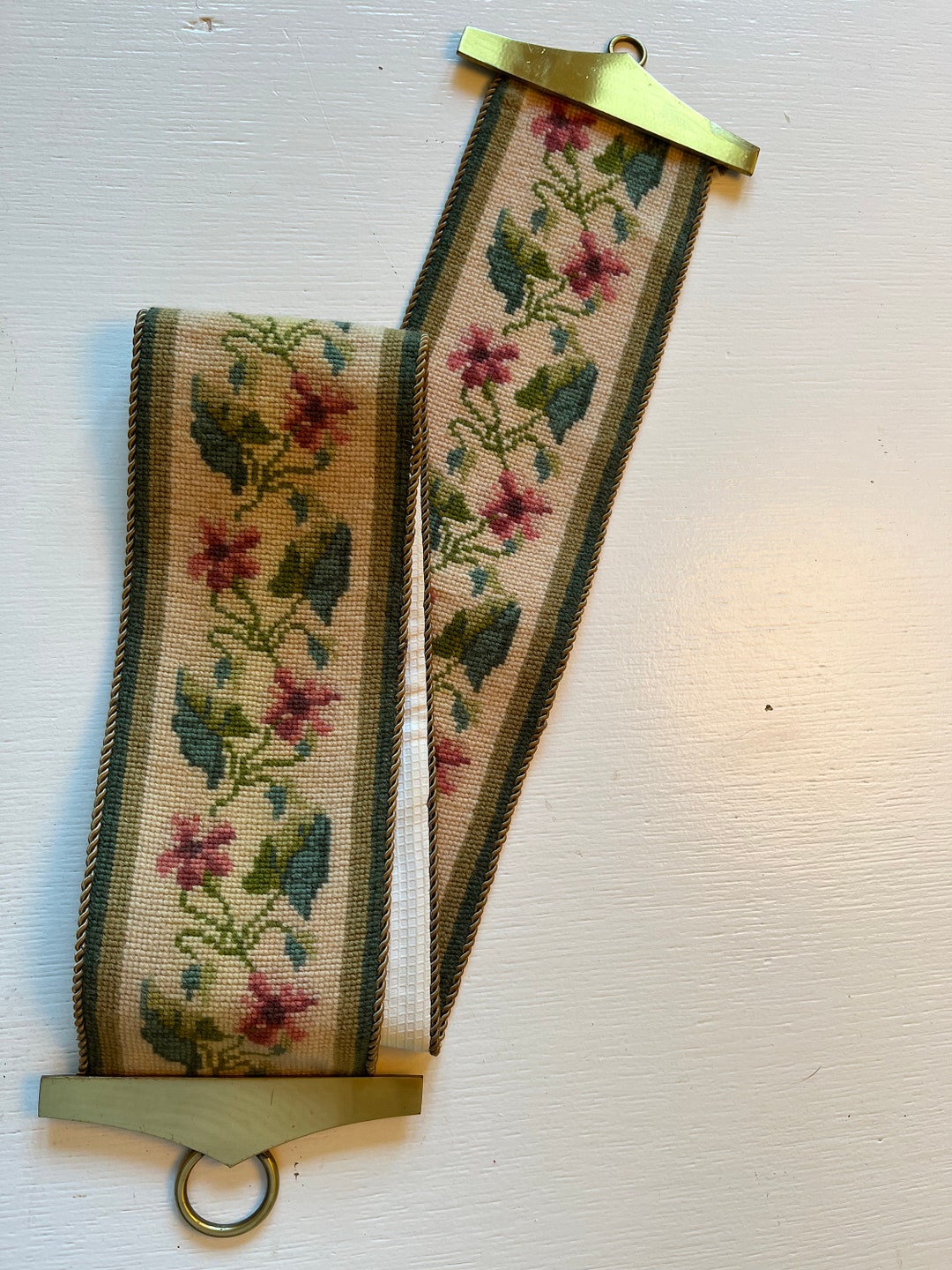 Danish Cross Stitch Tapestry, Large Cross Stitch Bell Pull, Handmade