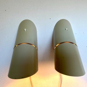 Fog and Morup Phister sconce set, set of two Grey Phister wall or table lights, designed by Hans Due for Fog and Morup, Danish vintage