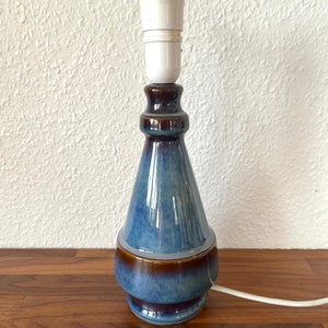 Soholm ceramic table lamp, MINT rare Hares fur glass table lamp, handmade vintage Danish ceramics