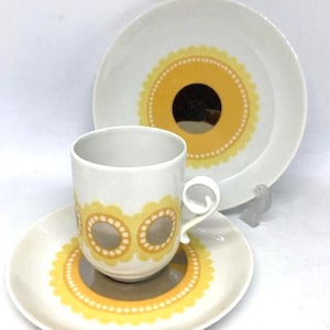 Arabia Tanja, juego de tres tazas de café en perfecto estado, diseñado por Esteri Tumuri para Arabia, diseño finlandés vintage.