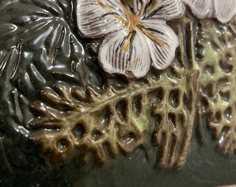 JIE Gantofta スウェーデン、MINT 29,5 x 19,5 cm 陶板、緑の釉薬の