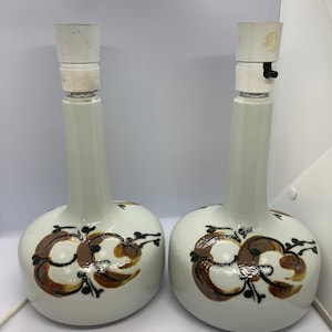 Royal Copenhagen Baca table lamps, Set of two VERY rare, Ellen Malmer Danish midcentury design