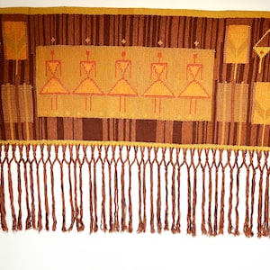 Vintage Kelim, X Large Scandinavian Kelim tapestry, double woven Wool wall decor mint condition, Eva Nemeth for Ziola 1960s